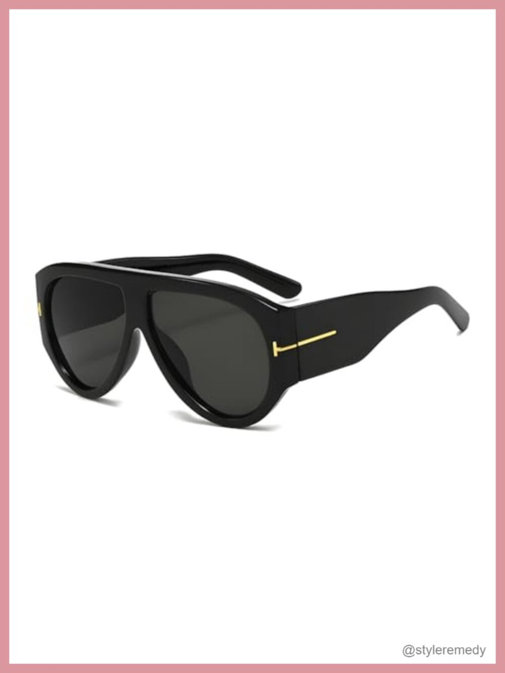 Oversized Aviator Sunglasses Women Men Square Thick Frame Large UV400 Plastic